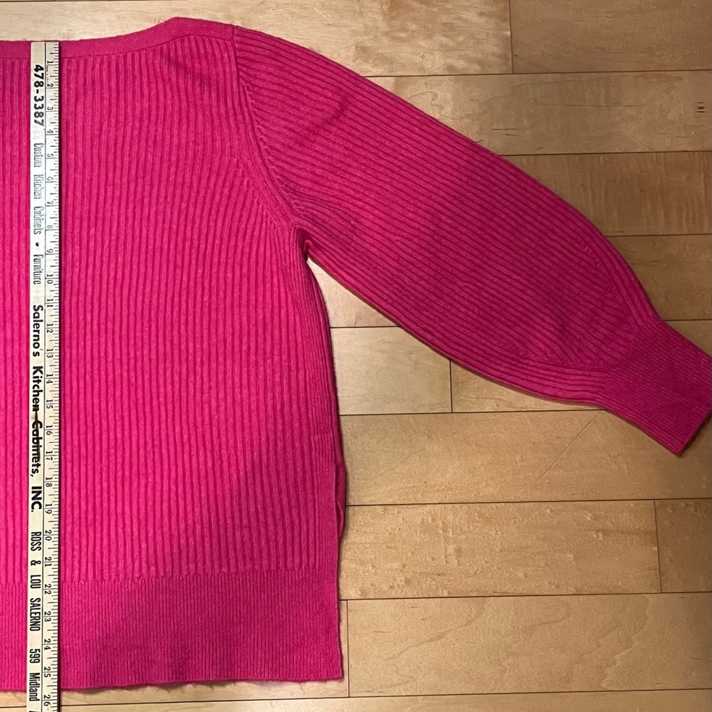 Athleta Merino Extra Fine Wool Blend Ribbed Sweater w. Boat neck - Pink - XL - Picture 13 of 16